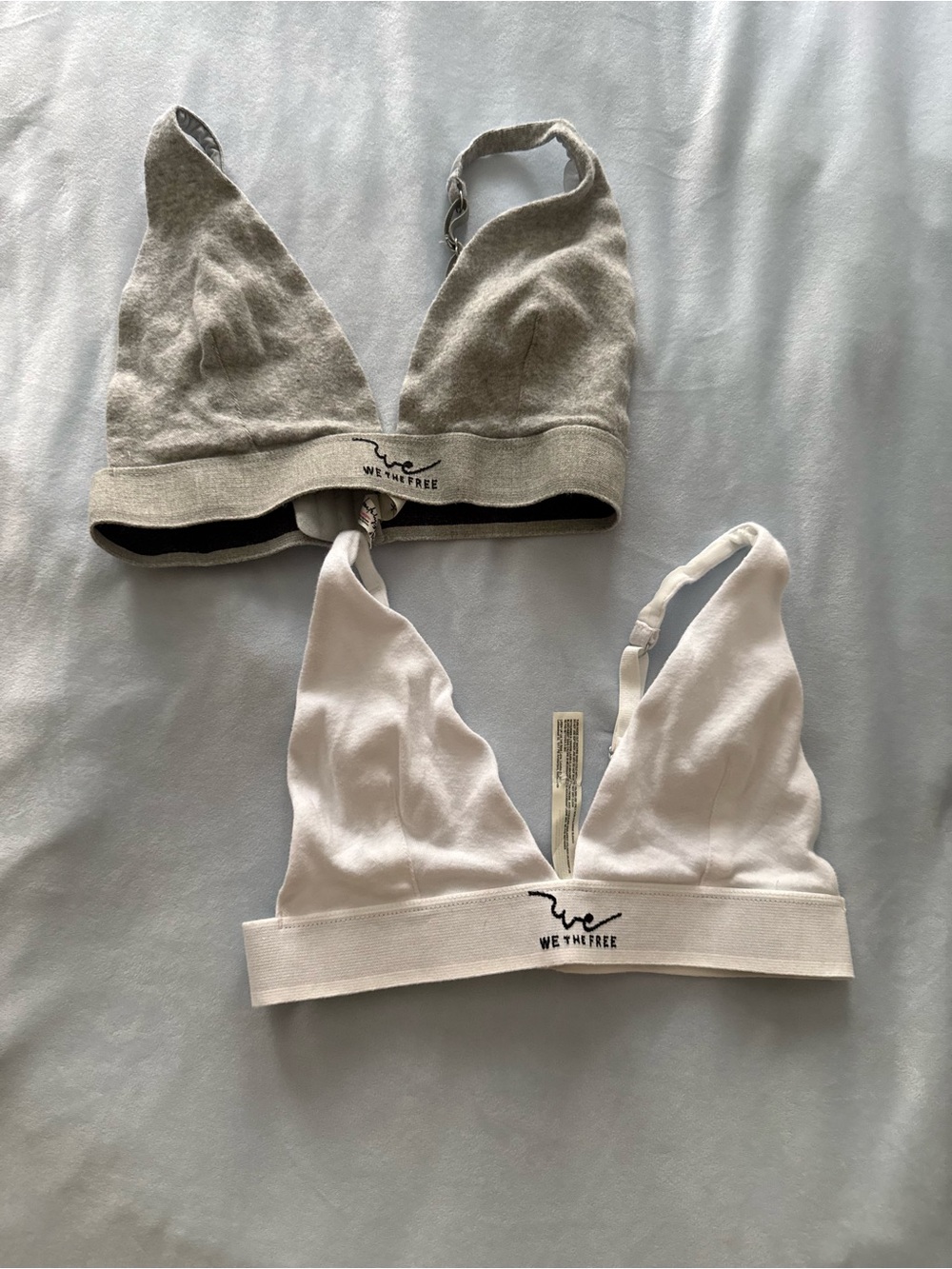 We The Free Bralette Set in White and Light Gray